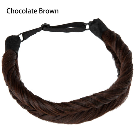 Synthetic Fishtail Braid Hairband Bohemian Style chocolate brown