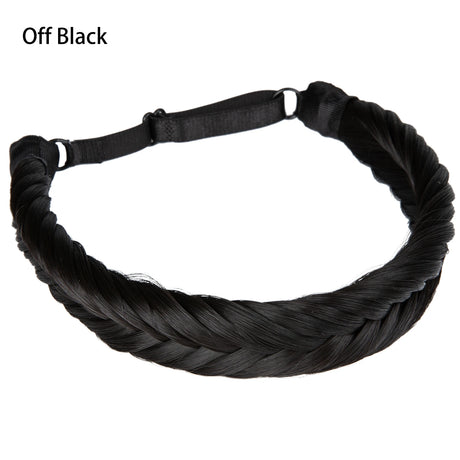 Synthetic Fishtail Braid Hairband Bohemian Style off black