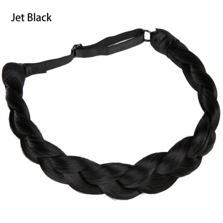 Synthetic Fishtail Braid Hairband Bohemian Style jet black