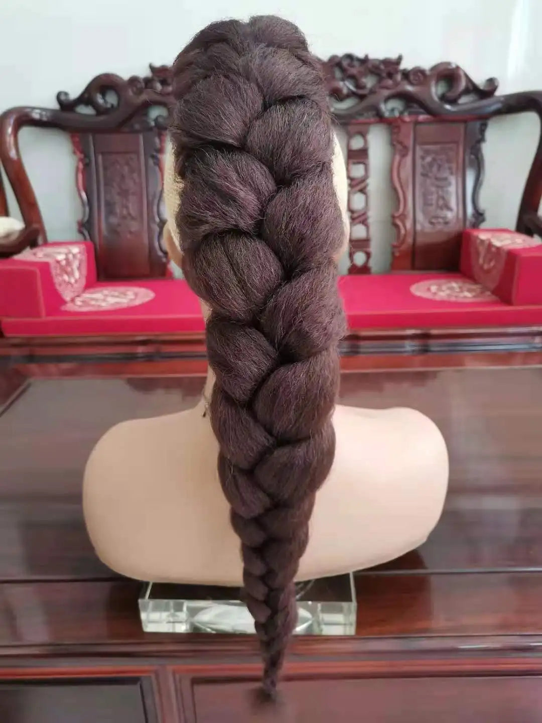 Synthetic High Puff Afro Kinky Straight Middle-Part Wig