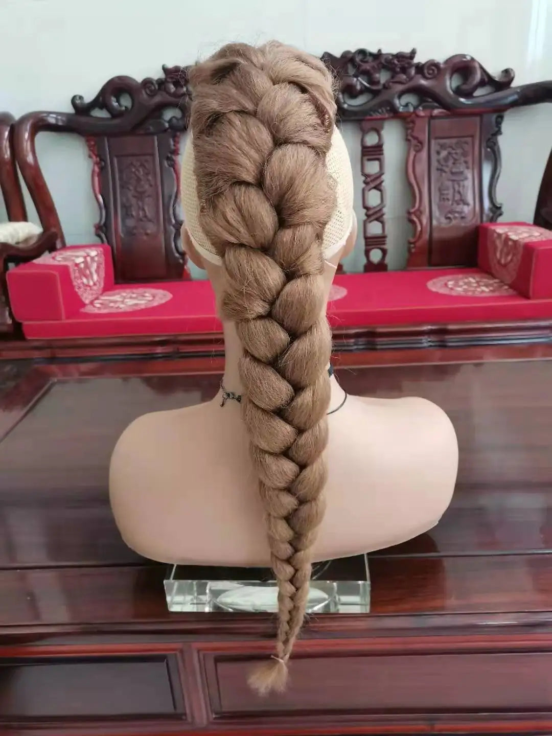 Blonde Synthetic High Puff Afro Kinky Straight Middle-Part Wig