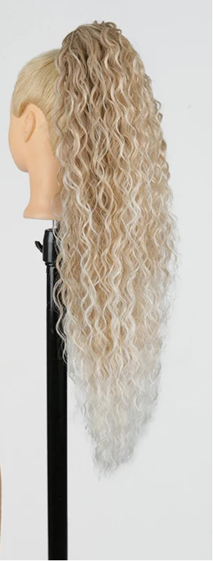 Synthetic Long Water Drawstring Curly Ponytails Hair Extension