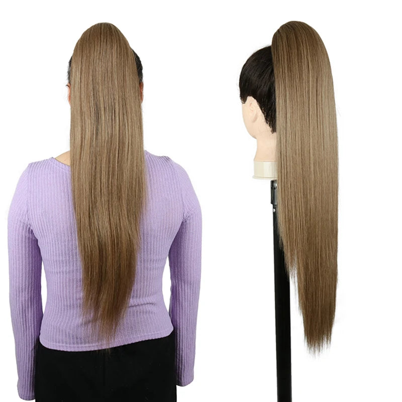 Synthetic Long Water Drawstring Curly Ponytails Hair Extension
