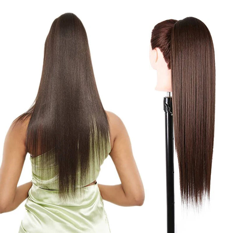 Synthetic Long Water Drawstring Curly Ponytails Hair Extension