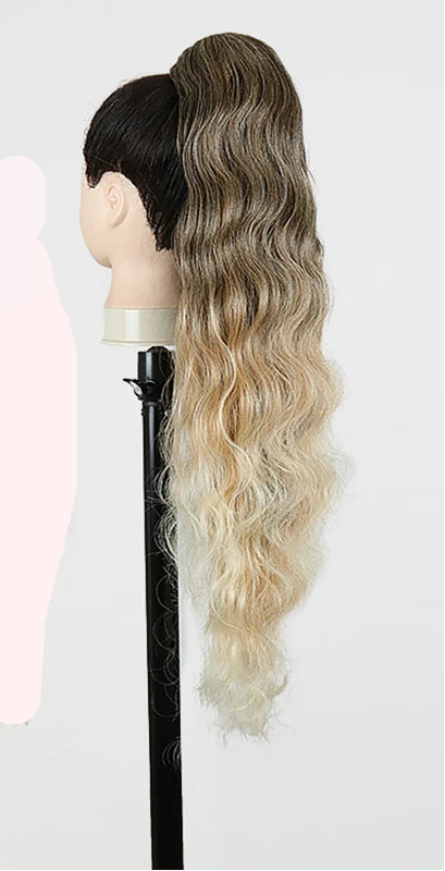 Synthetic Long Water Drawstring Curly Ponytails Hair Extension