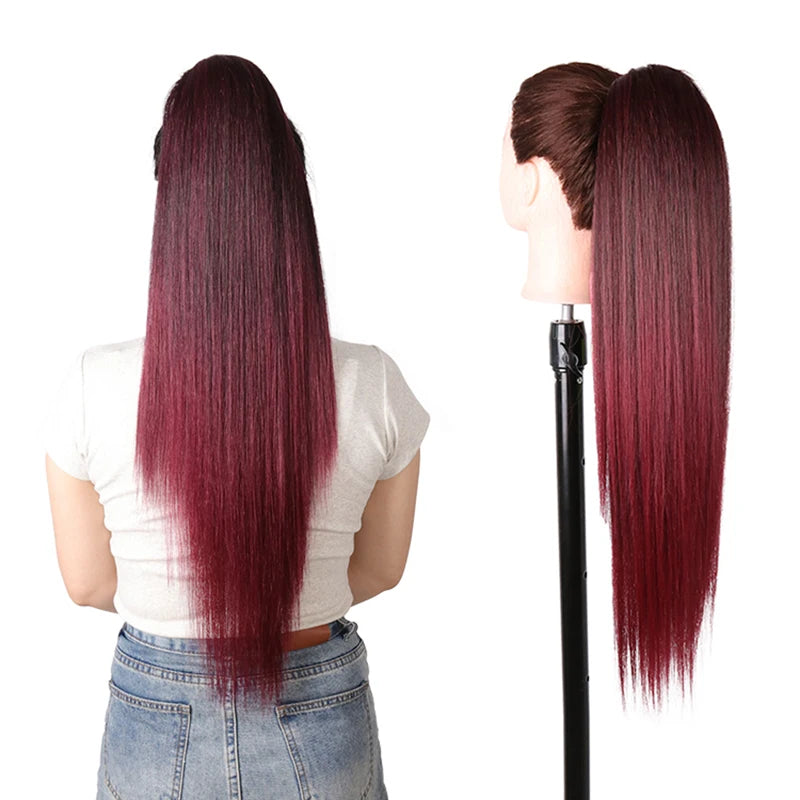 Synthetic Long Water Drawstring Curly Ponytails Hair Extension
