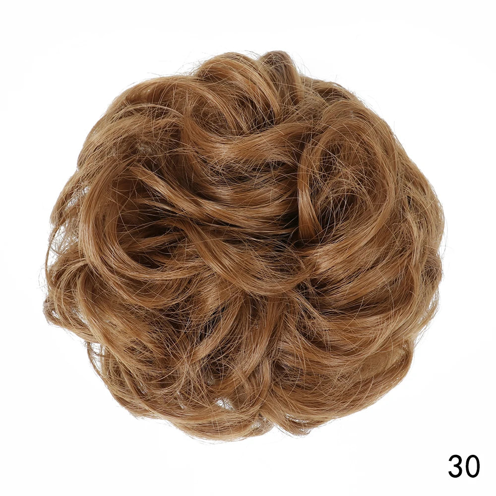 Synthetic Messy Chignon Hair Bun brown