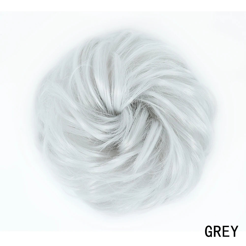 Synthetic Messy Chignon Hair Bun grey