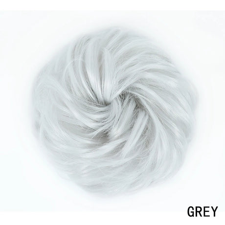 Synthetic Messy Chignon Hair Bun grey