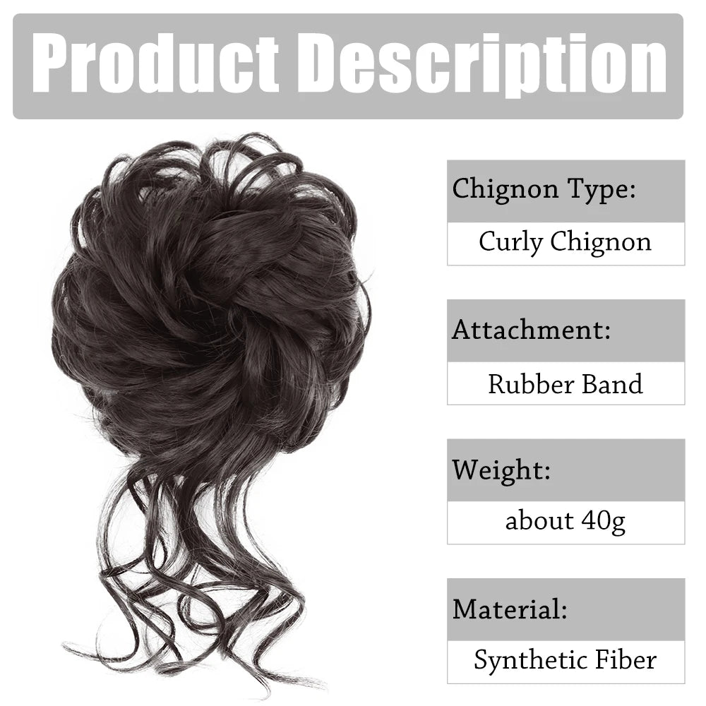 Synthetic Messy Chignon Hair Bun