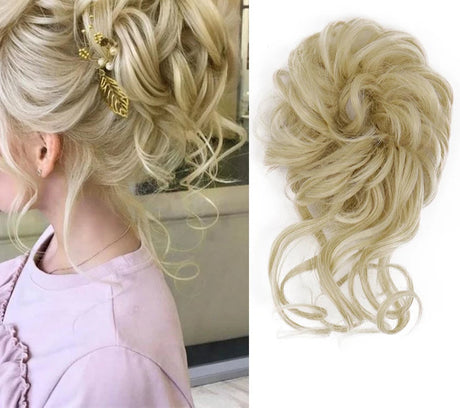 Synthetic Messy Chignon Hair Bun blonde