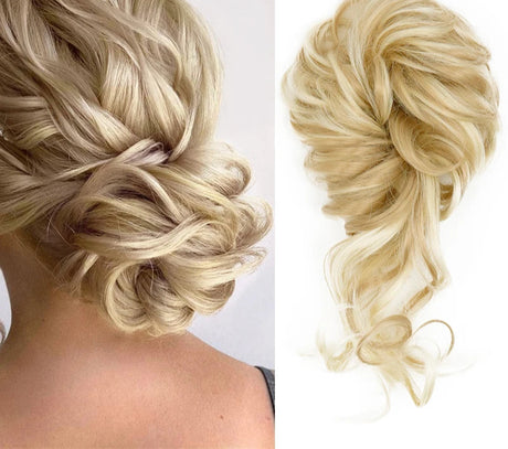 Synthetic Messy Chignon Hair Bun blonde