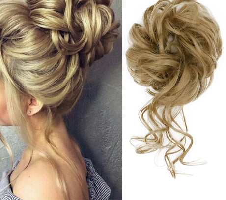 Synthetic Messy Chignon Hair Bun ash brown