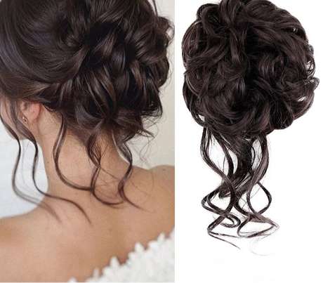 Synthetic Messy Chignon Hair Bun black