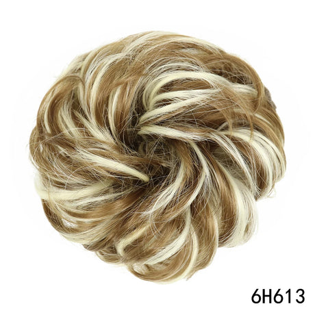 Synthetic Messy Chignon Hair Bun brown blonde