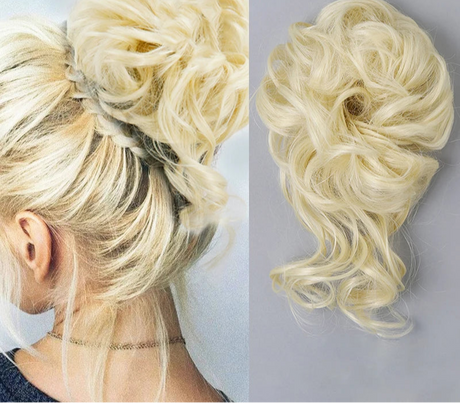 Synthetic Messy Chignon Hair Bun blonde