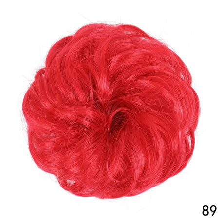 Synthetic Messy Chignon Hair Bun red