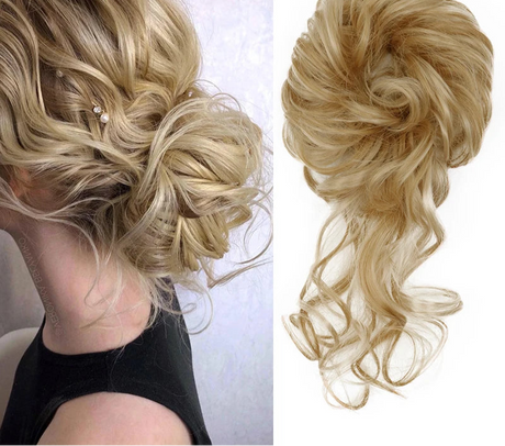 Synthetic Messy Chignon Hair Bun blonde