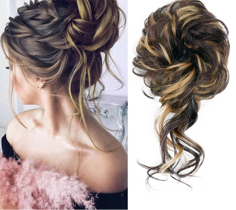 Synthetic Messy Chignon Hair Bun ash brown