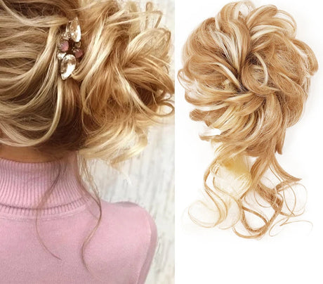 Synthetic Messy Chignon Hair Bun highlight