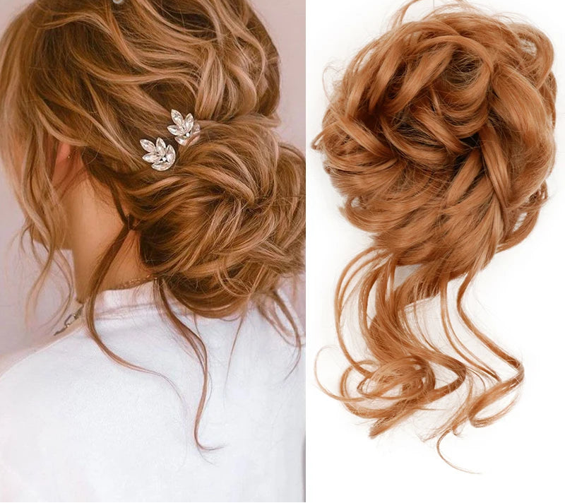 Synthetic Messy Chignon Hair Bun orange