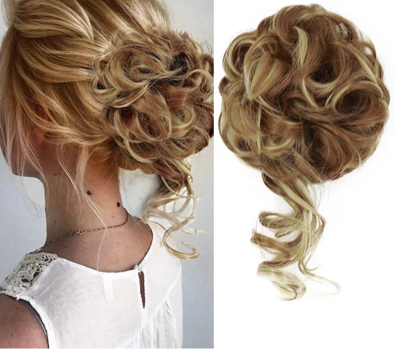 Synthetic Messy Chignon Hair Bun ash brown