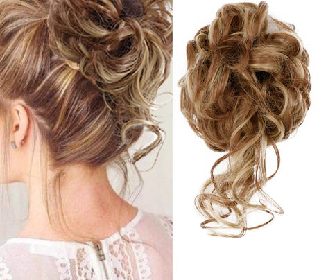 Synthetic Messy Chignon Hair Bun brown