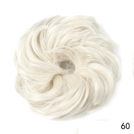 Synthetic Messy Chignon Hair Bun white
