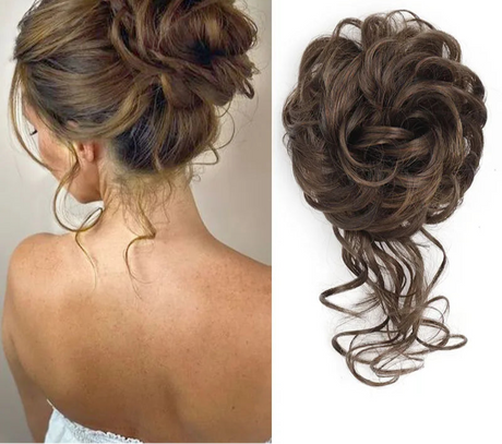 Synthetic Messy Chignon Hair Bun brown