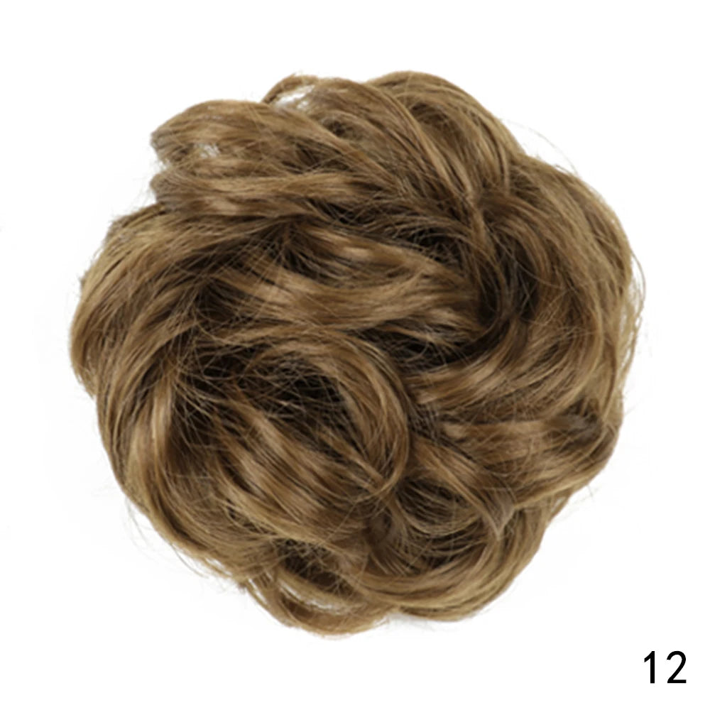 Synthetic Messy Chignon Hair Bun brown