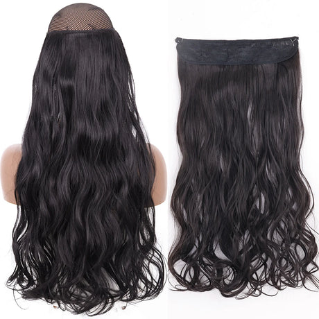 Synthetic No Clip Wave Hair Extensions black