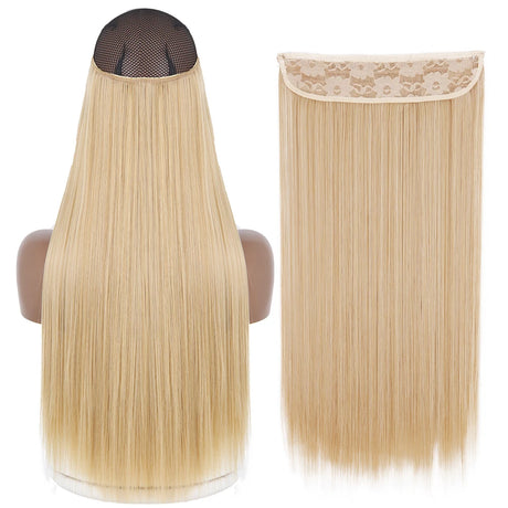 Synthetic No Clip Wave Hair Extensions blonde