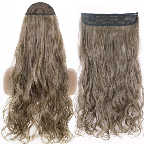Synthetic No Clip Wave Hair Extensions curly blonde