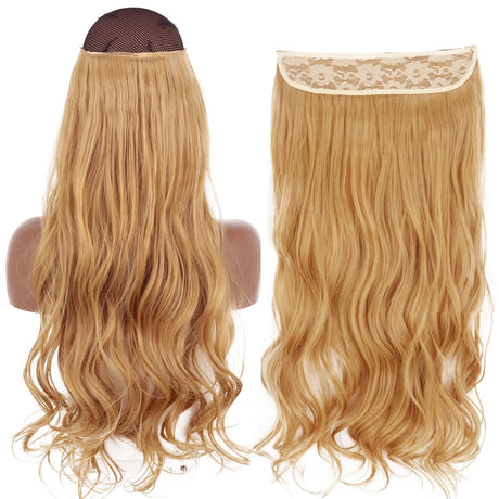 Synthetic No Clip Wave Hair Extensions blonde curl