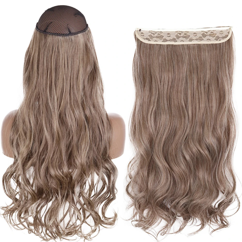 Synthetic No Clip Wave Hair Extensions curly highlights