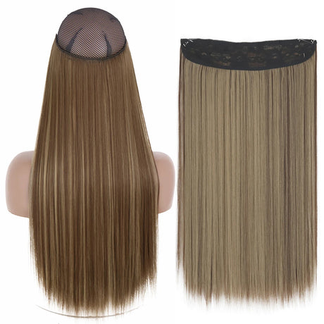 Synthetic No Clip Wave Hair Extensions straight