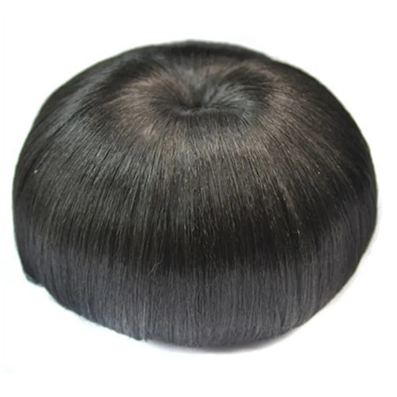 Synthetic Spherical Updos Chignon With Bangs Clip In Hair