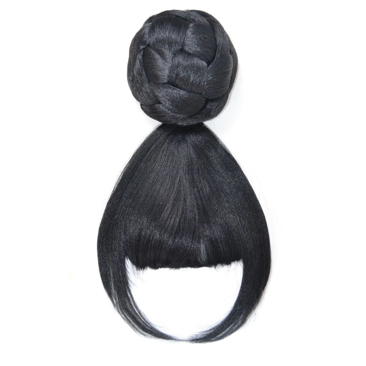 Synthetic Spherical Updos Chignon With Bangs Clip In Hair