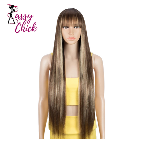 Synthetic Wig With Bangs Ombre Sassy Chick Logo