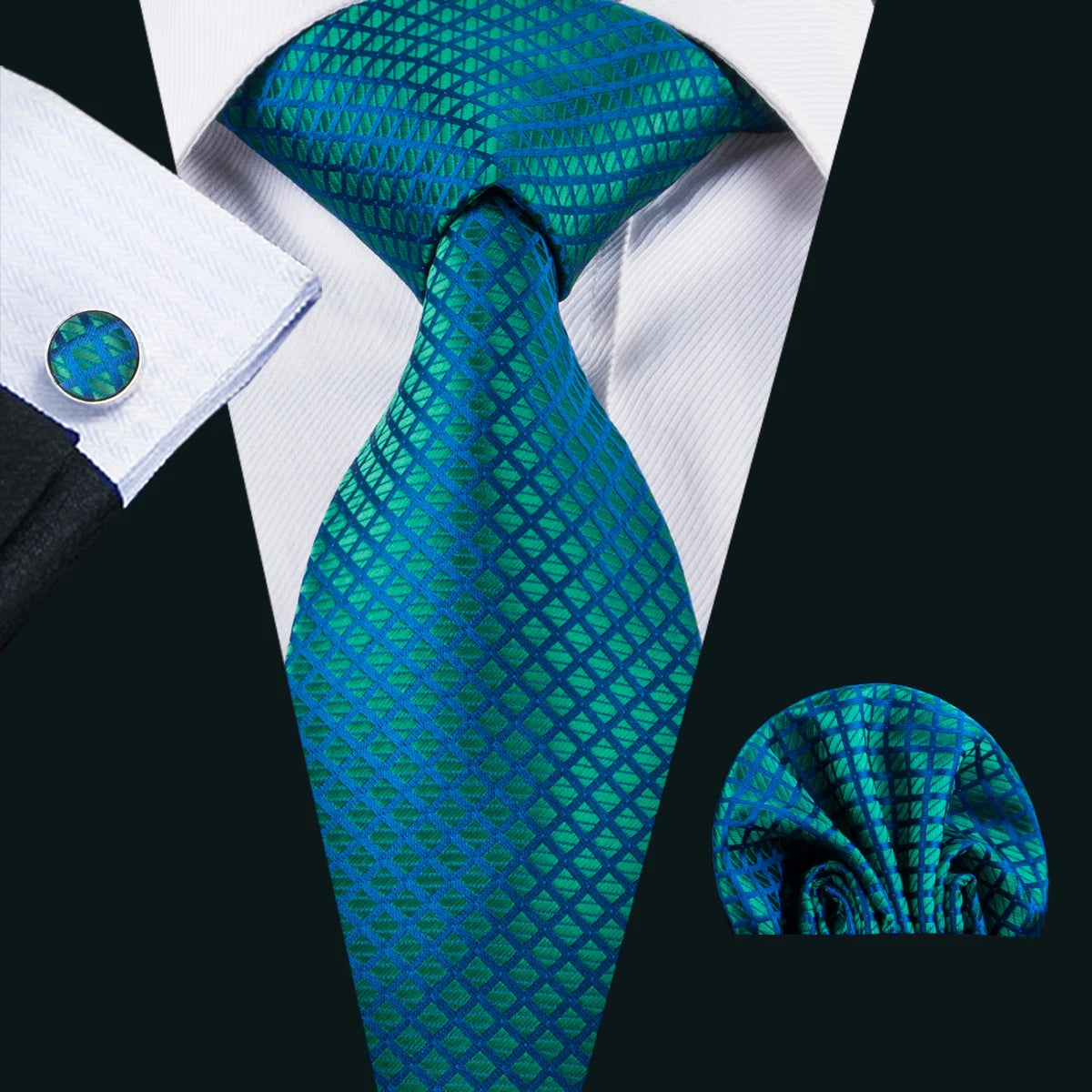 teal green men ties