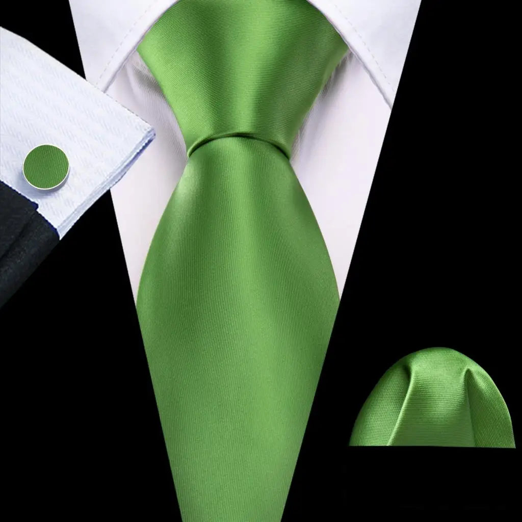 plain green Teal Silk Men Tie