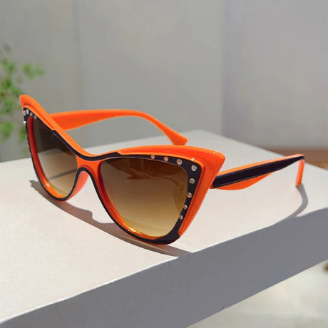 orange Travelling Cat Eye Gradient Sunglasses
