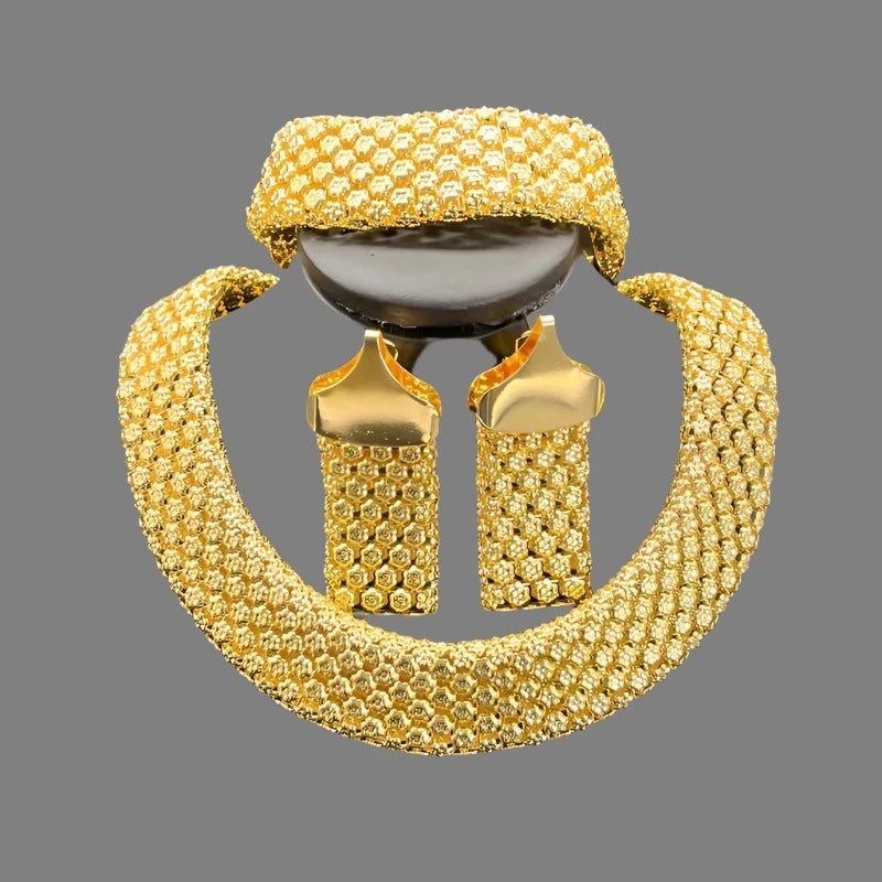 Trendy African Chunky Necklace Set