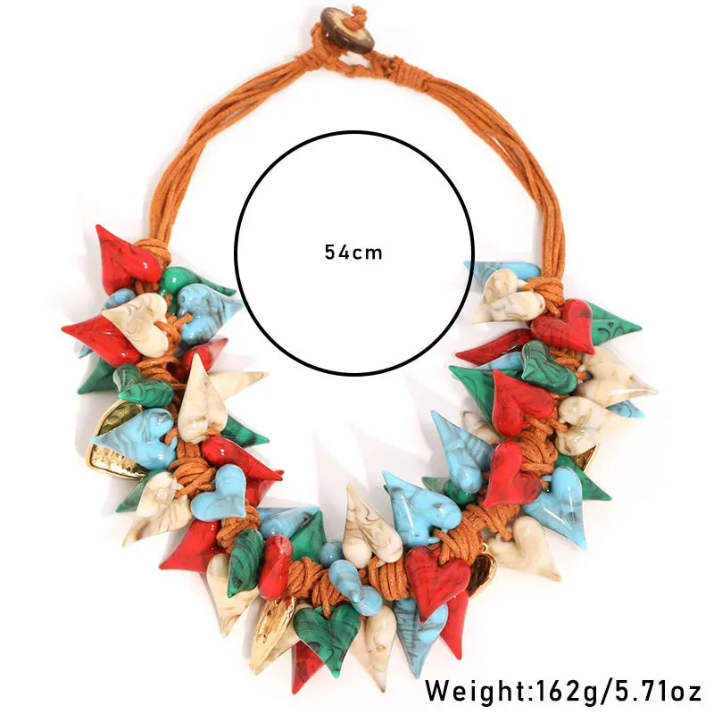 Size of Trendy Beach Bohemian Statement Beads Hearts Party Jewelry