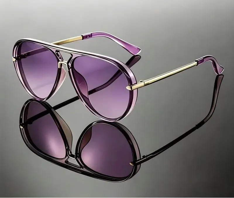 Purple Trendy Candy Color Pilot Sunglasses