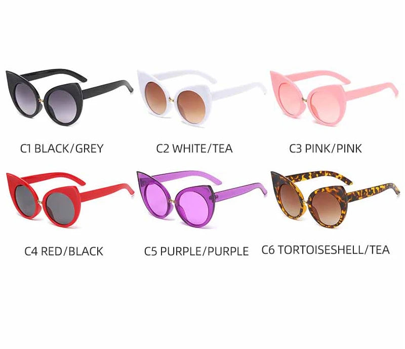 Collection of Trendy Cat Eye Big Frame Women's Sunglasses