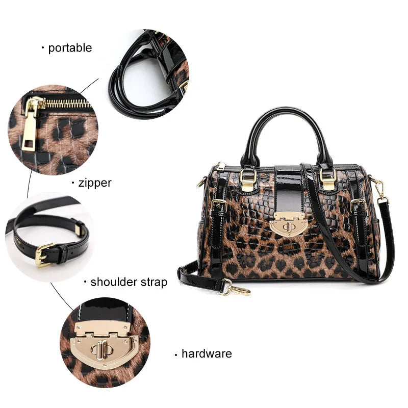 Trendy Leopard Woman Handbag parts
