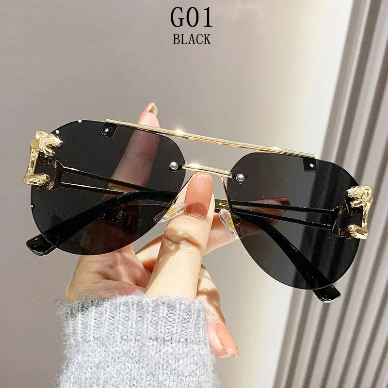 Trendy Rimless Women Sunglasses black