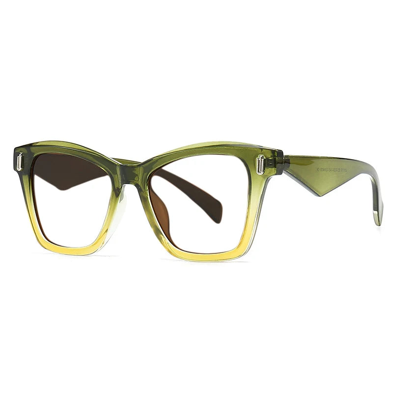 Trendy Square Reading Glasses green yellow