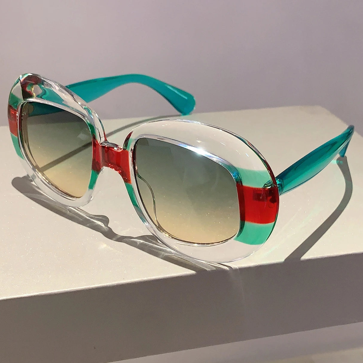 Green Trendy Stylish Gradient Oversized Sunglasses